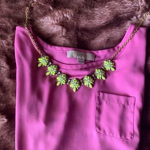 JCrew neon statement necklace